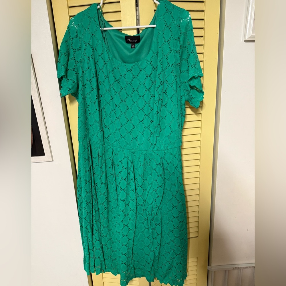 Green lace dress